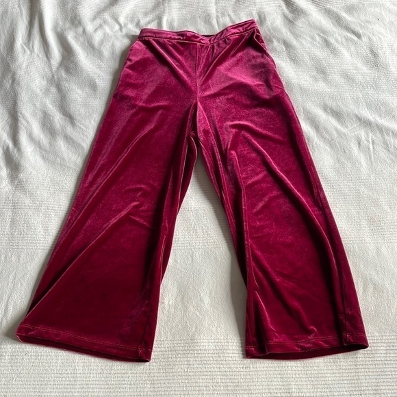 𝅺abercrombie & Fitch Wide Leg Crop Velvet Pants Size XS - Picture 3 of 10
